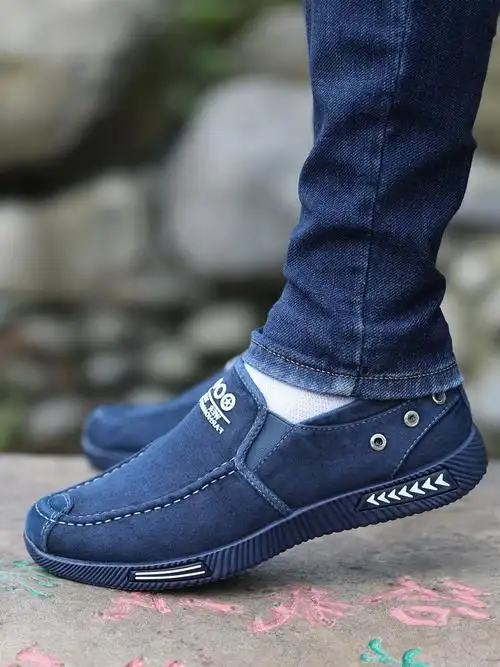 老北京布鞋男鞋夏季新款百搭透气帆布一脚蹬中老年休闲防臭爸爸鞋