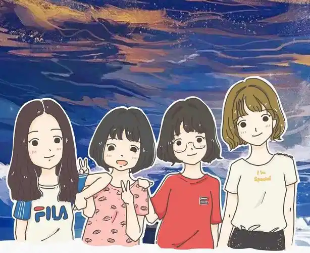 头像插画|宿舍的四小只