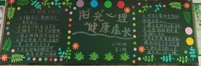 阳光心理健康成长黑板报