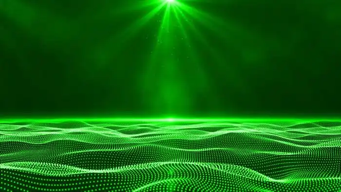 4k大气绿色光线环保晚会舞台背景