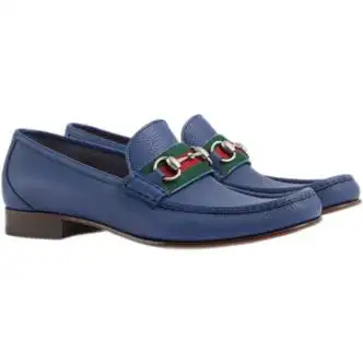 gucci古驰皮鞋驾车鞋莫卡辛鞋司机鞋男士马衔扣商务休闲 藏蓝色 42