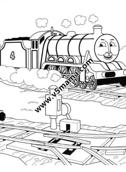 托马斯涂色卡片高清可打印