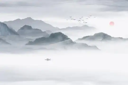 禅意山水画图片