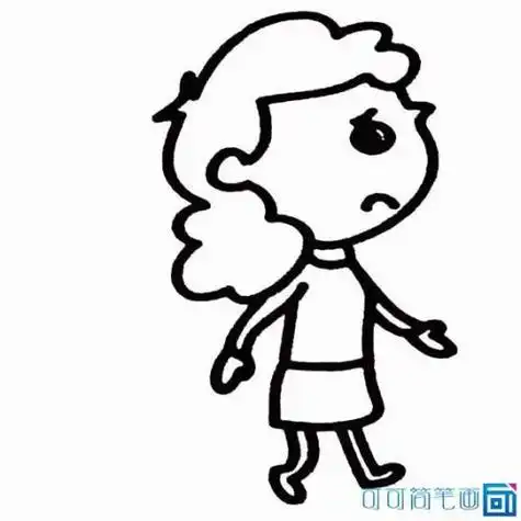 画走路简笔画|走路简笔画儿童人物简笔画大全步行侧面女士人物简笔画