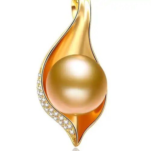 北海金色珍珠批发 简洁创意 9-10mm南洋金珍珠18.