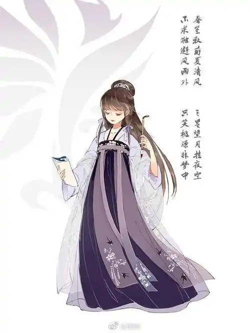 剑网三漫画插画#剑网三门派校服衍生汉服—万花(出处见水印)