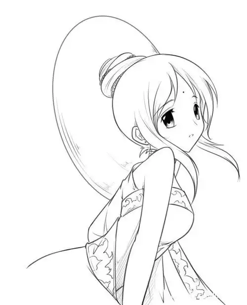 二次元美少女手绘线稿 我的私藏哦 有喜欢的吗?