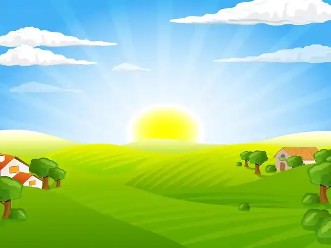 卡通草地阳光绿色ppt背景 - ppt背景 - 幼儿园图库 - 【幼教网】