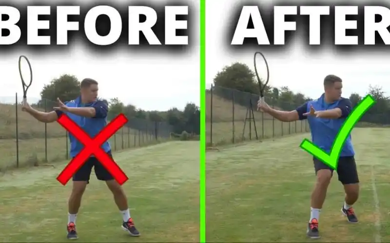 网球教学4个增加正手击球力量的要点第一部分转体与蹬地