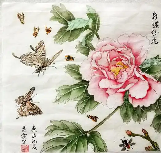 杨秀华国画网络课第十一节《蜜蜂的画法》 写美篇杨秀华 中国工笔画