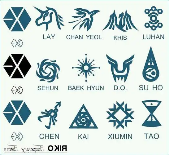 exo各成员12个梦幻标志加名字,象下面这样,谢谢