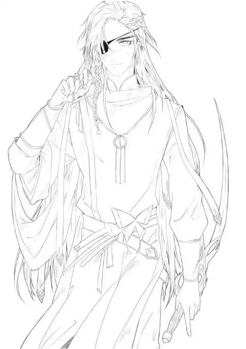 【黑白线稿】动漫人物线稿,线稿临摹素材