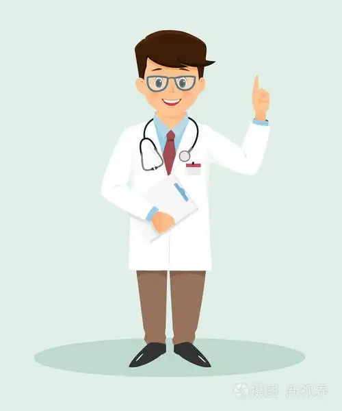 手捧食指的微笑医生