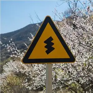 连续弯路急转弯交通标志牌警示指示乡村道路口三角铝反光限速慢