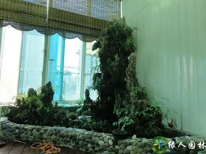 室内吸水石假山水池景观