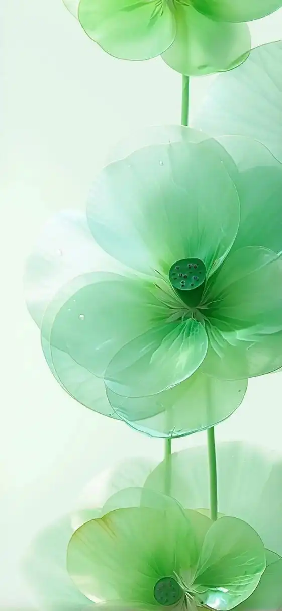 护眼壁纸-荷塘里透明的绿色 #动态连更挑战