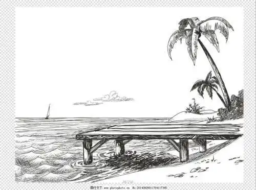 铅笔画风景简单山水简笔画 简笔画图片大全-蒲城教育文学网