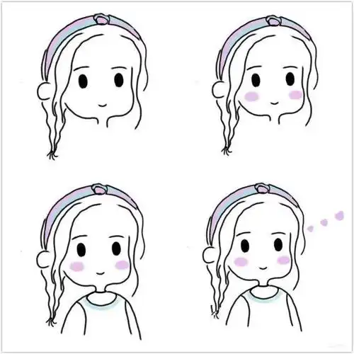 3分钟教你画出4个q版动漫小女孩的简笔画