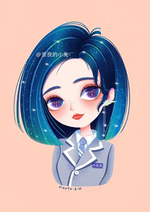 原创『小兔插画』许佳琪the9,插画q萌头像