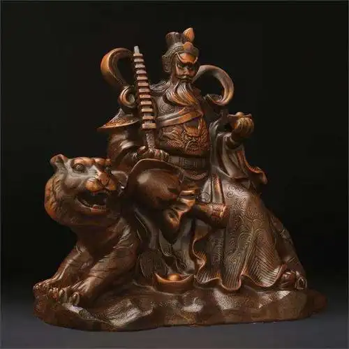 购客开光武财神赵公明神像陶瓷骑虎财神爷佛像摆件客厅店铺供奉招财