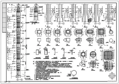 某柱大样节点构造详图