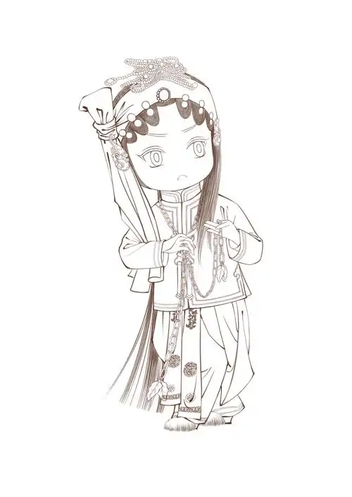 q版京剧人物苏三起解中的苏三