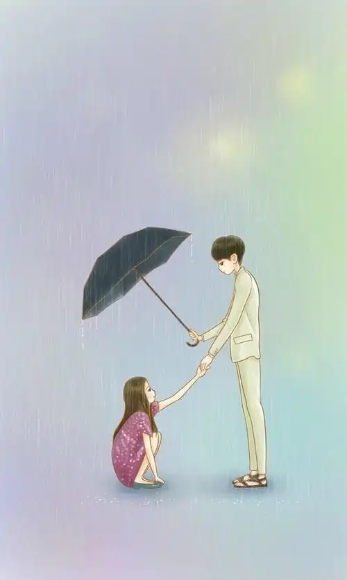 唯美手绘情侣壁纸