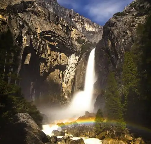 无人,横图,室外,白天,长时间曝光,彩虹,美景,瀑布,美国,景观,云,风景