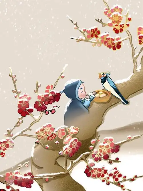 二十四节气q版卡通插画之小寒