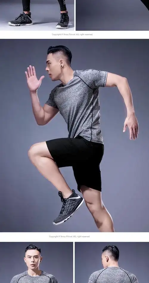 速干运动套装男健身跑步健身房速干衣宽松大码训练服晨跑健身服夏