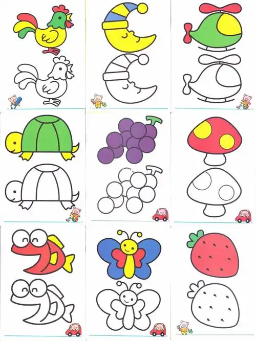 幼儿涂色|350张简笔画涂色素材可打印