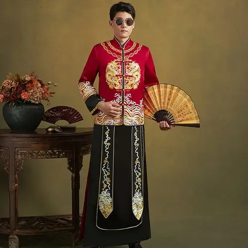 新郎秀禾服男中式结婚男士龙凤2021新款男装其他民族服装