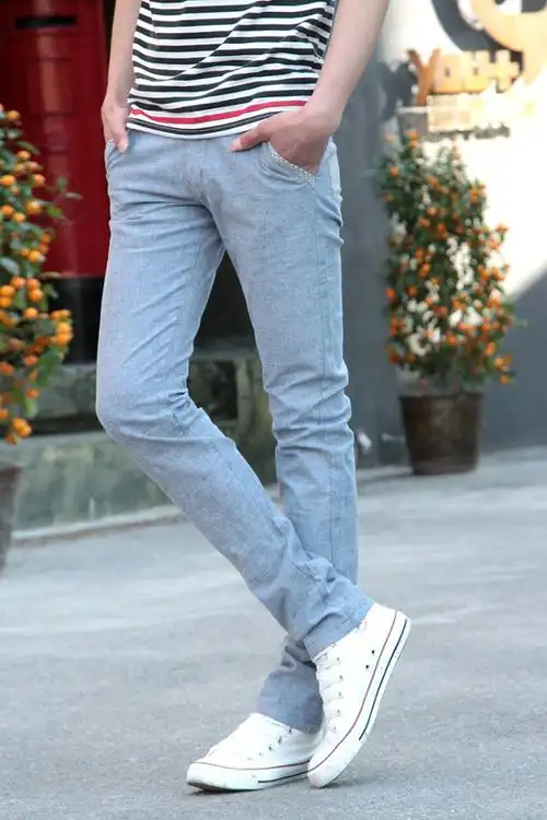 淘宝春夏季新款 潮男休闲长裤批发 麻棉直筒男裤子一件代发