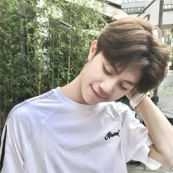 蔡徐坤假发男中分刘海短发韩版帅气逼真自然蓬松男士学生短发 浅蓝色