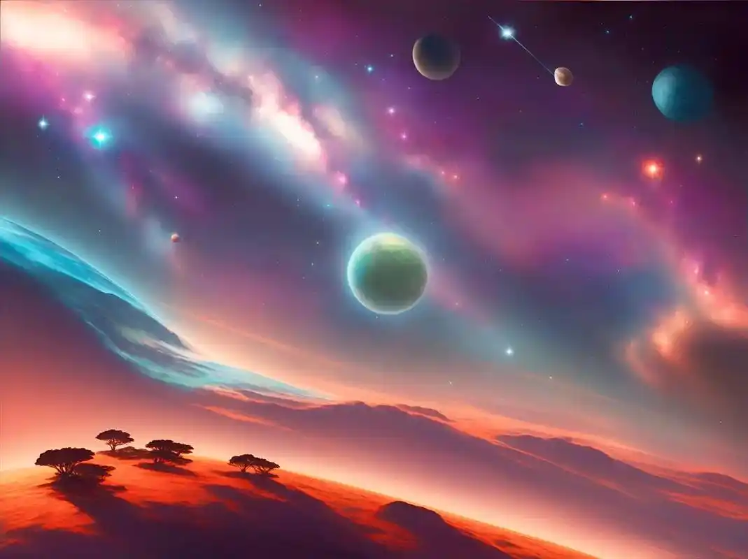 梦幻的宇宙太空美丽壮观 宇宙太空是无限广阔的,充满了神秘和未 - 抖