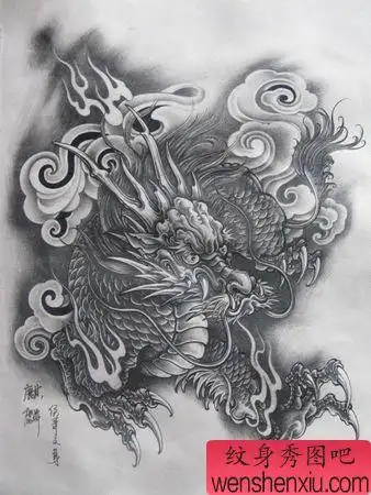 神兽纹身图案:经典霸气神兽麒麟纹身图案