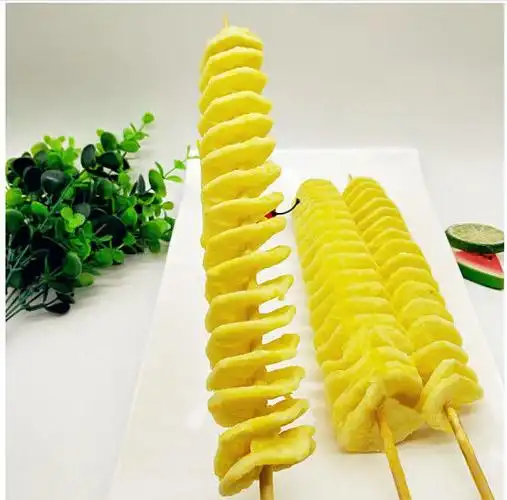 旋转魔幻薯塔黄金薯塔串土豆薯块油炸串串冷冻半成品商用食材10串