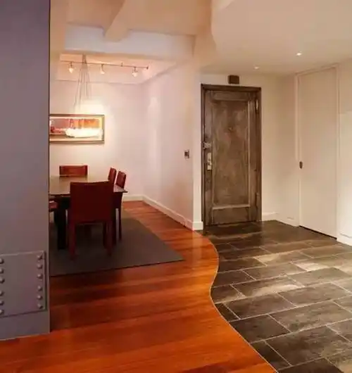 地板和瓷砖混搭无边界,干得漂亮!