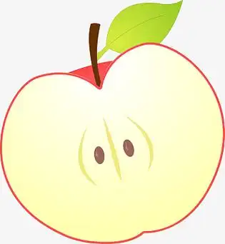 切开的红苹果矢量图