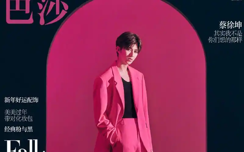 粉色,西装大片,小鲜肉,人物,壁纸蔡徐坤粉色西装大片小鲜肉写真图片