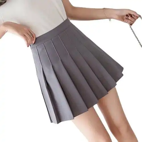 百褶裙女夏高腰短裙甜辣a字显瘦大码防走光小个子半身裙子秋多色