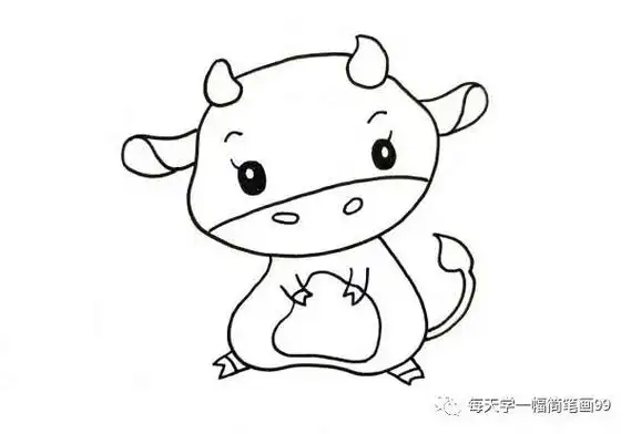 生肖牛简笔画图片大全可爱