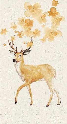 麋鹿装饰画 玄关画竖版 过道 现代简约北欧创意壁画单幅温馨挂画