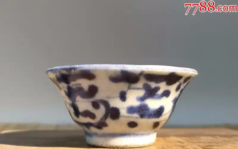 明代青花压手杯茶杯全美品