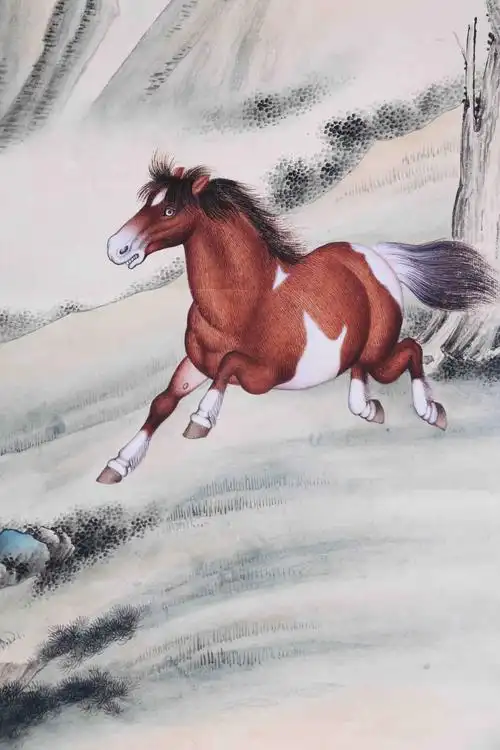 马晋《柳荫骏马》