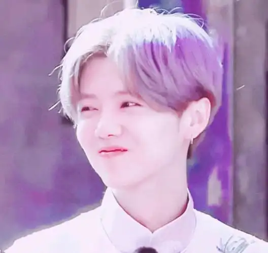 鹿晗不管是什么发色都能很好的驾驭,之前就染过紫色,粉色,灰色等等