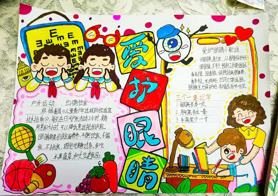 防近视爱护眼睛手抄报,喜欢的亲可以收藏起来!#手抄报模板 # - 抖音