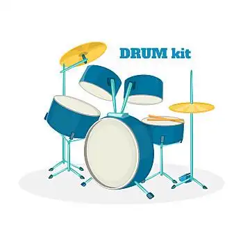 卡通,架子鼓,白色,插画