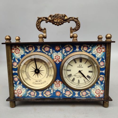 回流老式复古双怀旧桌面钟表摆件收藏古玩古董收藏老货乡下