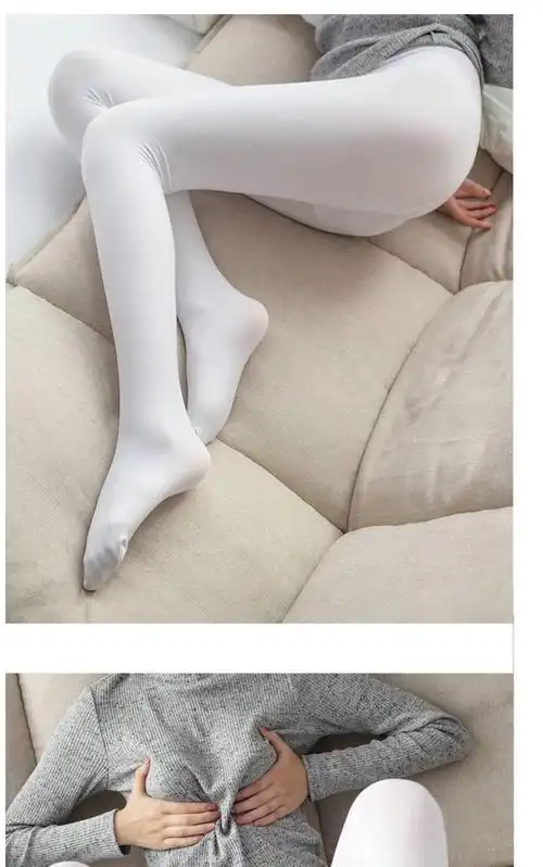 春秋季日系薄款120d天鹅绒连裤丝袜防勾丝光腿神器白色打底袜白色一条
